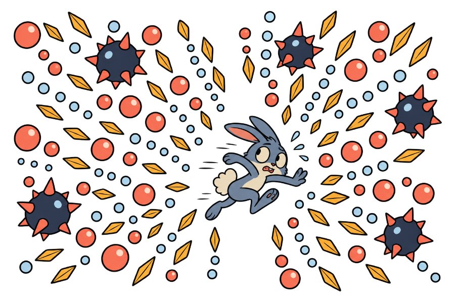 Mehtivation illustration from the Bullet Hell card