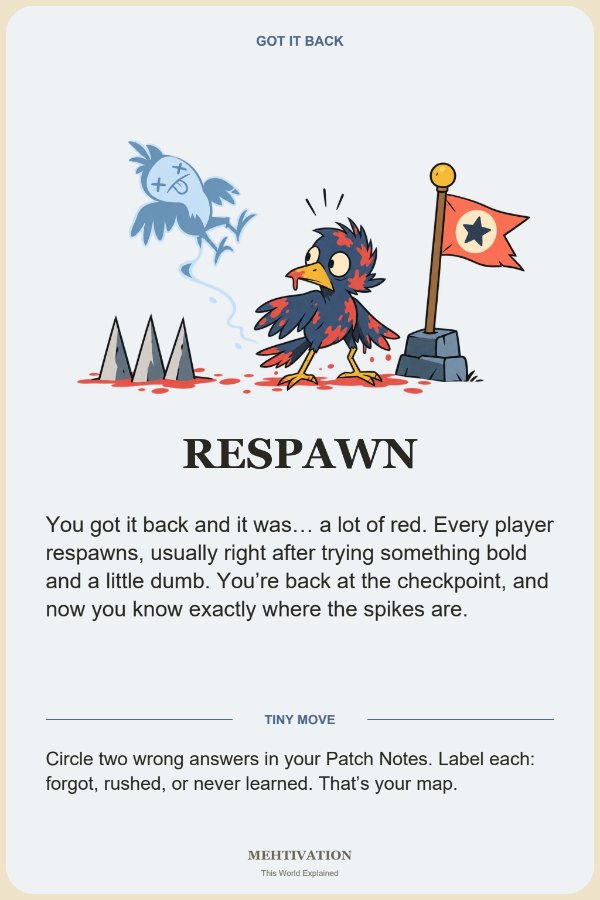 Mehtivation card Respawn from the Final Level deck