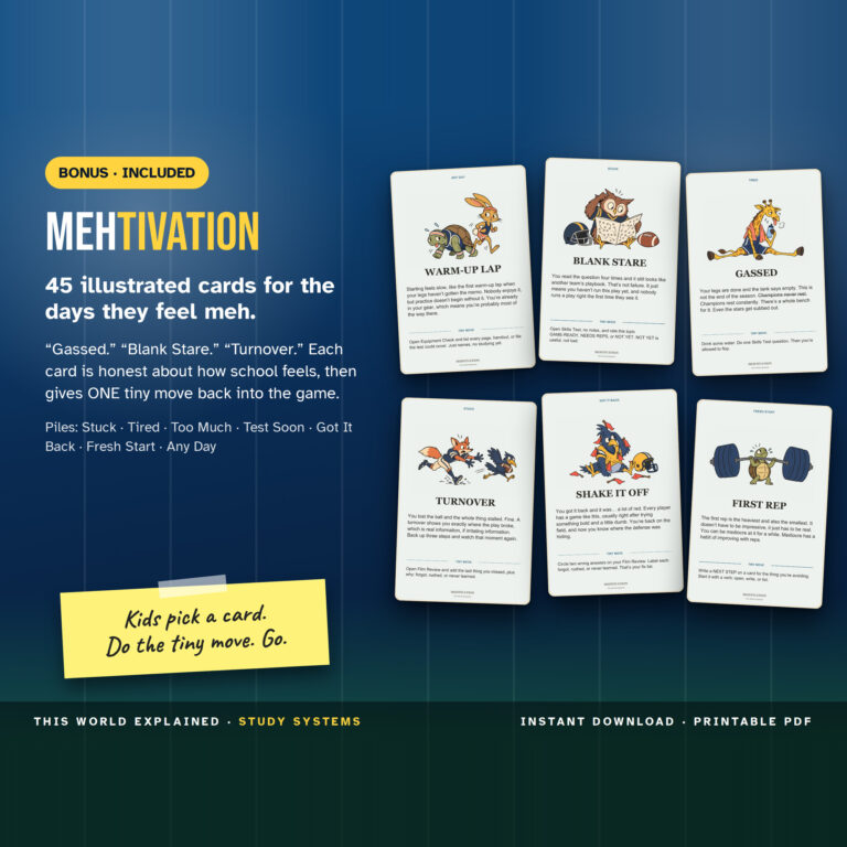 Mehtivation The Game Day Deck: illustrated pep-talk cards included in the Sports bundle