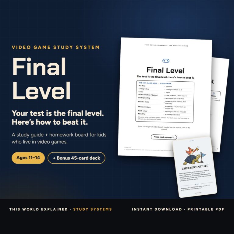 Video Games study planner for kids: Final Level and The Level Select